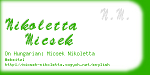 nikoletta micsek business card